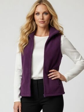 Lands' End Deep Purple Fleece Vest